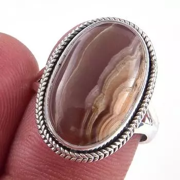 Natural Honey Rhodochrosite Gemstone Handmade 925 Sterling Silver Ring S.7 a6a38