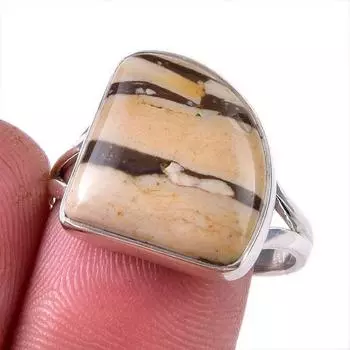 Natural Howlite Gemstone Handmade 925 Solid Sterling Silver Gift Ring S.9 i6w07