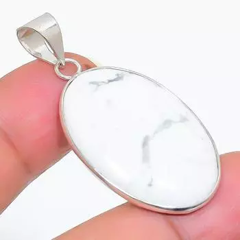 Подвеска из натурального драгоценного камня яшмы говлита из стерлингового серебра 925 пробы 1,65 дюйма S2k60