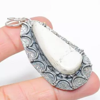 Natural Howlite Jasper Gemstone 925 Sterling Silver Gift Pendant 2.60 C6q43