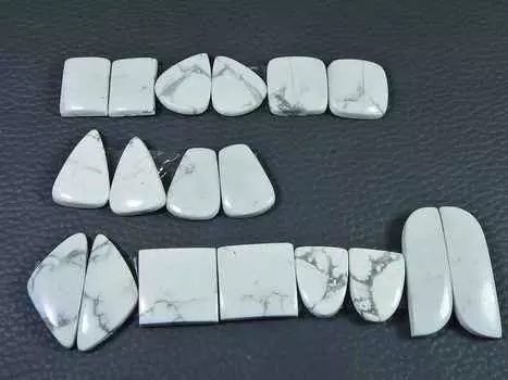 Natural Howlite Matching Pair 10Pcs Mix Cabochon Loose Gemstone Lot 14-28MM RQ-2808