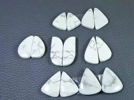 Natural Howlite Matching Pair 7Pcs Mix Cabochon Loose Gemstone Lot 20-26MM RQ-2803
