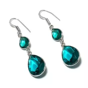 Natural Indicolite Tourmaline 925 Sterling Silver Jewelry Earring 2.21 S2h25