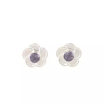 Natural Iolite Gemstone 925 Stamped Silver Handmade Jewelry Push Back Studs 0.5 EE-157-9