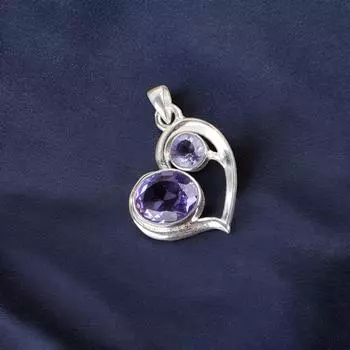 Natural Iolite Gemstone 925 Sterling Silver Jewelry Pendant For Christmas Gift CP-3-7