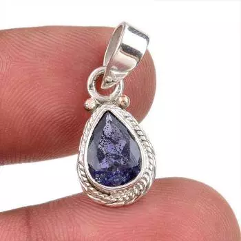 Natural Iolite Gemstone Handmade 925 Solid Sterling Silver Gift Pendant 1 L2L60