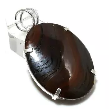 Natural Iron Tiger Eye Gemstone 925 Sterling Silver Gift Pendant 2.09 j9k21