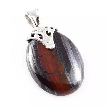 Natural Iron Tiger s Eye Gemstone 925 Solid Sterling Silver Pendant 1.3 e0i77