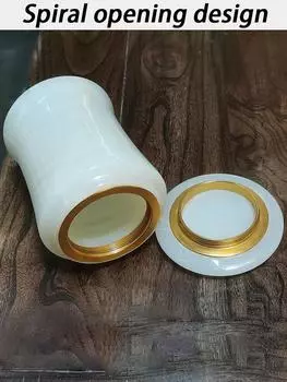 Natural Jade Pet Ash Urn Funeral Memorial Pets Ash Urn Moisture-proof Seal Up Dog Ashes Box Urns Cat Memorials Puppy Footprint 10X13.5CM