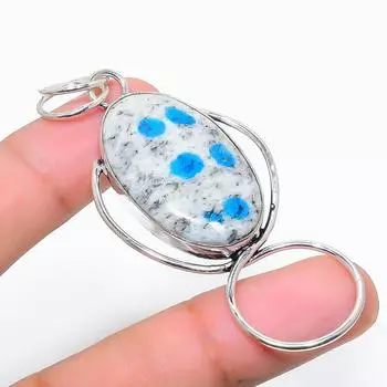 Natural K2 Azurite Gemstone Handmade 925 Sterling Silver Pendant 2.88 Q2G51