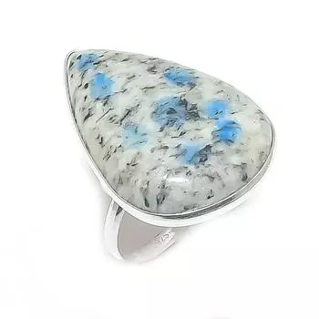 Natural K2 Blue Azurite Gemstone 925 Sterling Silver Jewelry Ring Size 8 J7P00