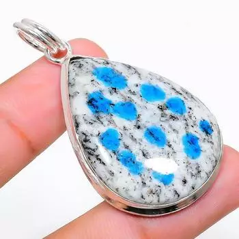 Natural K2 Blue Azurite Gemstone 925 Sterling Silver Gift Pendant 2.05 F2c67