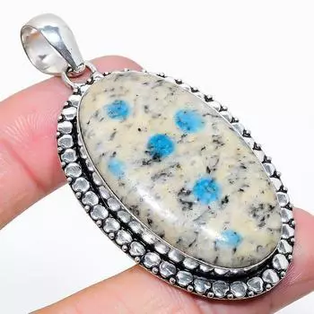 Natural K2 Blue Azurite Gemstone 925 Sterling Silver Gift Pendant 2.56 A0q13