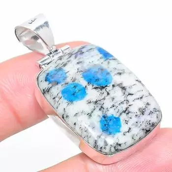 Natural K2 Blue Azurite Gemstone 925 Sterling Silver Gift Pendant 1.81 p3C29