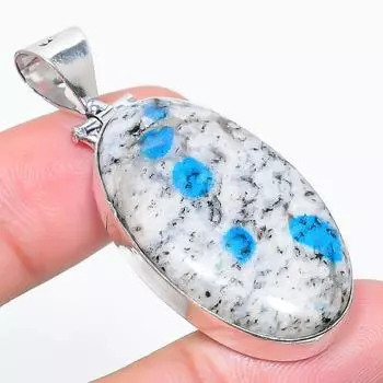 Natural K2 Blue Azurite Gemstone 925 Sterling Silver Gift Pendant 2.05 T1a41