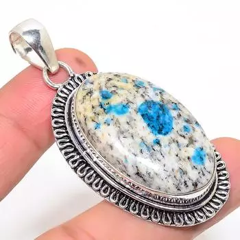 Natural K2 Blue Azurite Gemstone 925 Sterling Silver Gift Pendant 2.32 N2p59