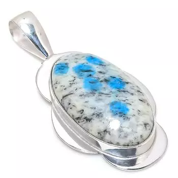 Natural K2 Blue Azurite Gemstone 925 Sterling Silver Gift Pendant 2.25 t1F42