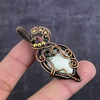 Natural Kammererite Gemstone Copper Wire Wrap Jewelry Pendant 2.60 G9Q22