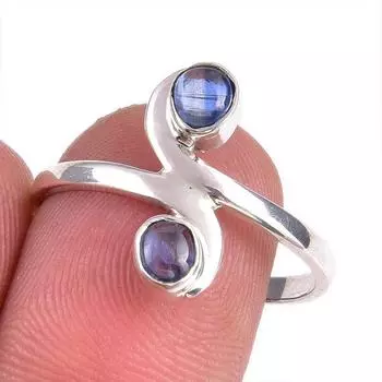 Natural Kyanite Gemstone 925 Solid Sterling Silver Jewelry Ring Size 8.5 B6b35