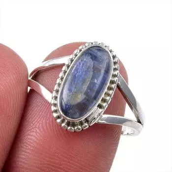 Natural Kyanite Gemstone 925 Solid Sterling Silver Jewelry Ring Size 8.5 M3a38