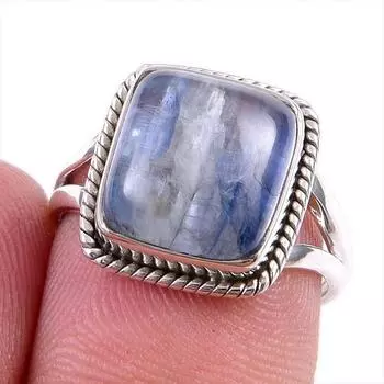 Natural Kyanite Gemstone 925 Solid Sterling Silver Jewelry Ring Size 6.5 w8m71
