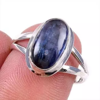 Natural Kyanite Gemstone 925 Solid Sterling Silver Jewelry Ring Size 7.5 K5o27