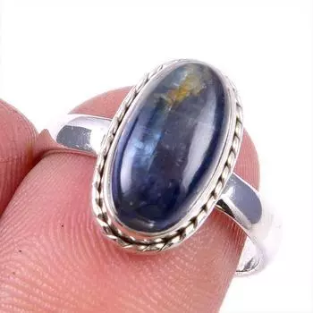 Natural Kyanite Gemstone 925 Solid Sterling Silver Jewelry Ring Size 7.5 B3i77