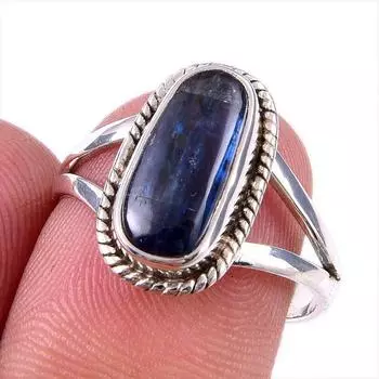 Natural Kyanite Gemstone Handmade 925 Solid Sterling Silver Gift Ring S.8 e5q75