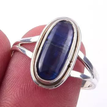 Natural Kyanite Gemstone Handmade 925 Solid Sterling Silver Ring Size 8 D8g11