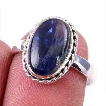 Natural Kyanite Gemstone Handmade 925 Solid Sterling Silver Gift Ring S.7 J8Q51