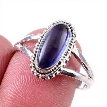 Natural Kyanite Gemstone Handmade 925 Solid Sterling Silver Gift Ring S.9 R2g09