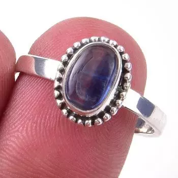 Natural Kyanite Gemstone Handmade 925 Solid Sterling Silver Ring Size 9 a8C38