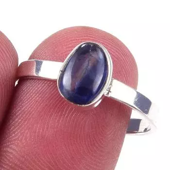 Natural Kyanite Gemstone Handmade 925 Solid Sterling Silver Ring Size 9 R9F53