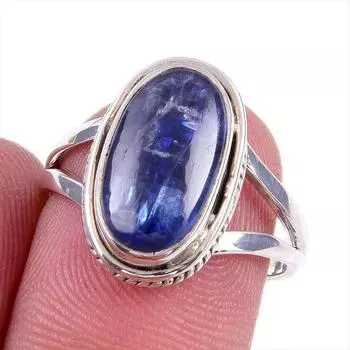 Natural Kyanite Gemstone Handmade 925 Solid Sterling Silver Gift Ring S.7 H0d79