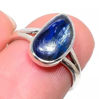 Natural Kyanite Gemstone Handmade 925 Solid Sterling Silver Gift Ring S.6 e1H07