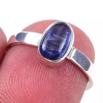 Natural Kyanite Gemstone Handmade 925 Solid Sterling Silver Ring Size 6 G6f31
