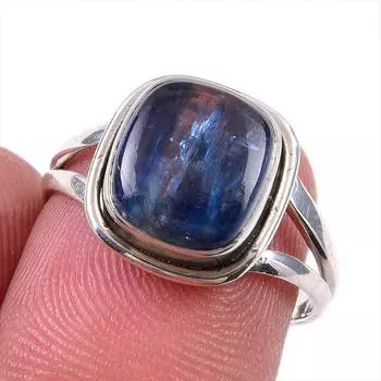 Natural Kyanite Gemstone Handmade 925 Solid Sterling Silver Gift Ring S.7 i0W55