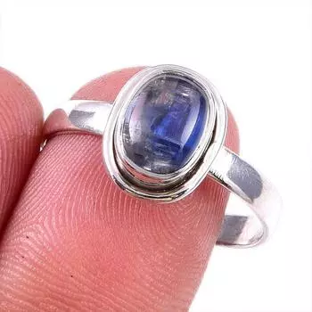 Natural Kyanite Gemstone Handmade 925 Solid Sterling Silver Gift Ring S.10 y7K27