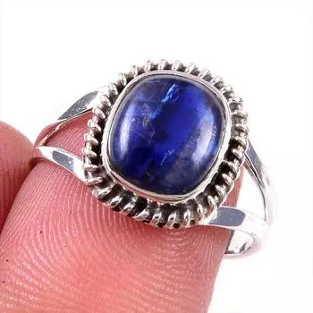 Natural Kyanite Gemstone Handmade 925 Solid Sterling Silver Gift Ring S.8 R9i50