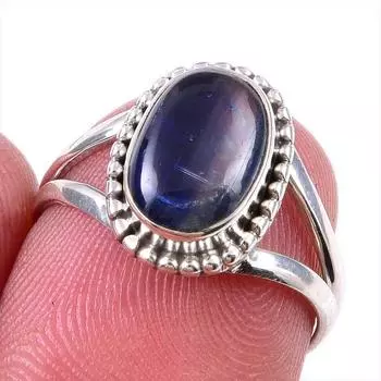 Natural Kyanite Gemstone Handmade 925 Solid Sterling Silver Gift Ring S.6 B3j68