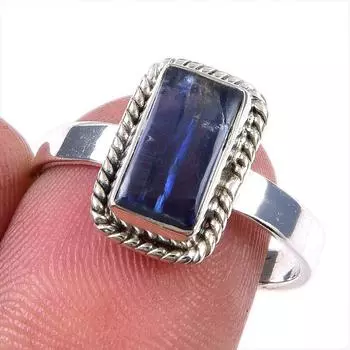 Natural Kyanite Gemstone Handmade 925 Solid Sterling Silver Gift Ring S.8 f6E83