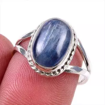 Natural Kyanite Gemstone Handmade 925 Solid Sterling Silver Gift Ring S.7 g0R88