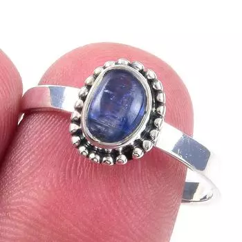 Natural Kyanite Gemstone Handmade 925 Solid Sterling Silver Ring Size 9 w5b77