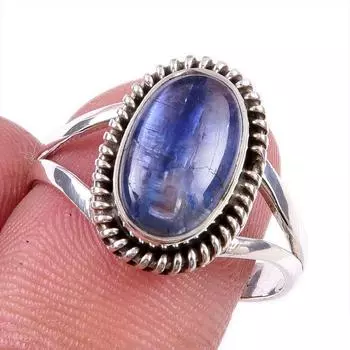 Natural Kyanite Gemstone Handmade 925 Solid Sterling Silver Gift Ring S.9 P7f35