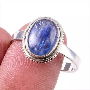 Natural Kyanite Gemstone Handmade 925 Solid Sterling Silver Gift Ring S.10 f9f71