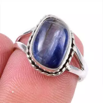 Natural Kyanite Gemstone Handmade 925 Solid Sterling Silver Gift Ring S.6 p0v08