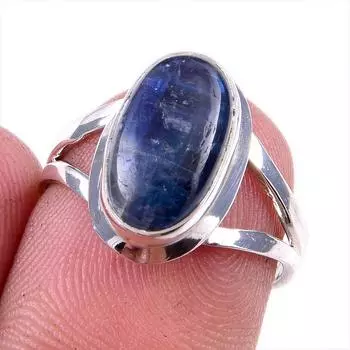 Natural Kyanite Gemstone Handmade 925 Solid Sterling Silver Gift Ring S.6 R6L70