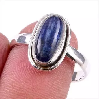 Natural Kyanite Gemstone Handmade 925 Solid Sterling Silver Gift Ring S.9 l4I99