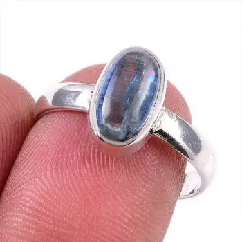 Natural Kyanite Gemstone Handmade 925 Solid Sterling Silver Gift Ring S.8 j1U51