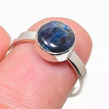 Natural Kyanite Gemstone Handmade 925 Solid Sterling Silver Gift Ring S.8 G3D87